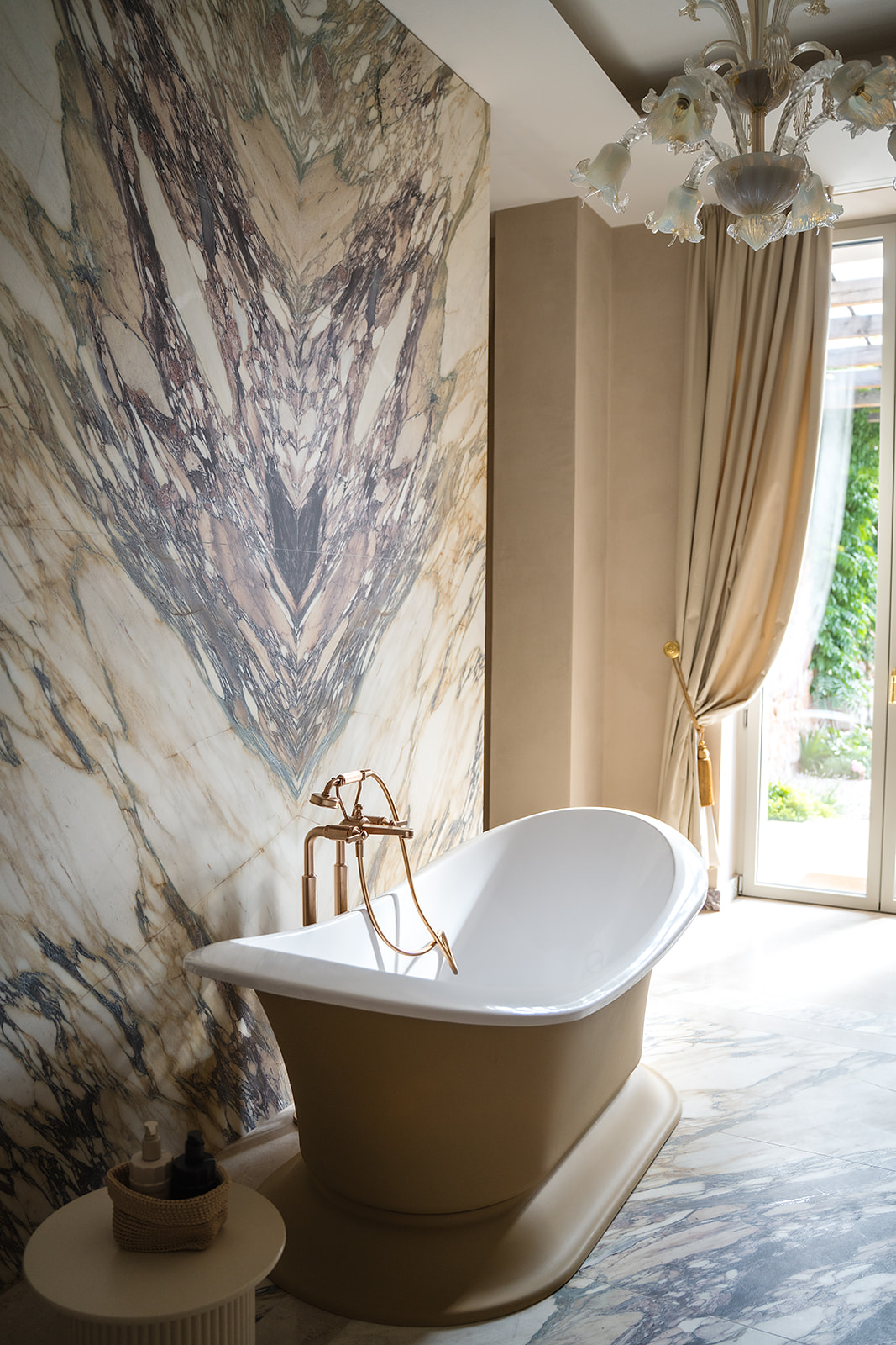 Marble bath in soft daylight
